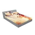 thumbnail image 2 of Ambesonne Modern Fitted Sheet & Pillow Sham Set, Man on Bike Sun, Queen, Multicolor, 2 of 2