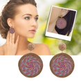 thumbnail image 3 of KDSJSXW Gold Studs Rattan Earrings Rattan Ball Ring Pendant Earrings Women's Handmade Earrings Braided Rattan Raffia Earrings Summer Beach Accessories Gifts Earrings Studs (Multicolor,One Size), 3 of 5