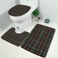 thumbnail image 2 of Green and Red Checkerboard Checkered Pattern Bathroom Rugs Sets 3 Piece,Toilet Cover Set,Absorbent Non Slip Bathroom Mats Sets with U-Shaped Contour Rug Toilet Rug Set, 2 of 5