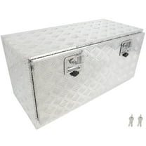 CCIYU 36 Inch Aluminum Truck Bed Toolboxes, Heavy Duty Truck Tool Box with Lock Keys, Storage Tool Box Chest Box Organizer for Pickup, RV, Truck Bed, Trailer, 36"x 17"x18", Silver