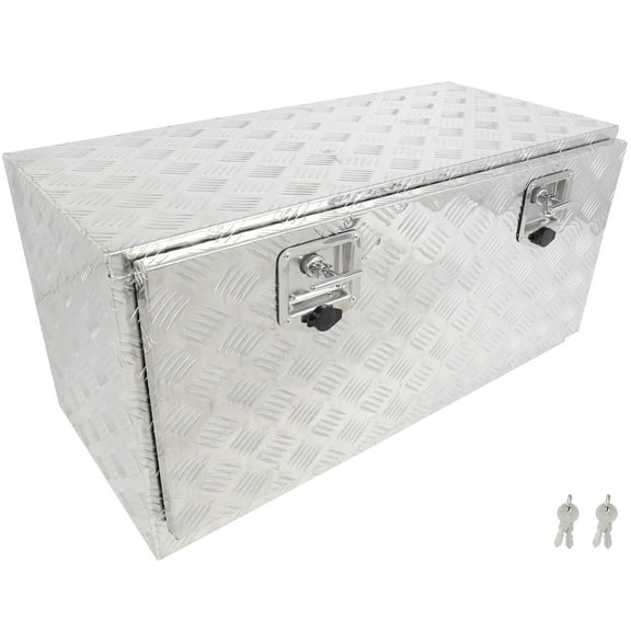 CCIYU 36 Inch Aluminum Truck Bed Toolboxes, Heavy Duty Truck Tool Box with Lock Keys, Storage Tool Box Chest Box Organizer for Pickup, RV, Truck Bed, Trailer, 36"x 17"x18", Silver