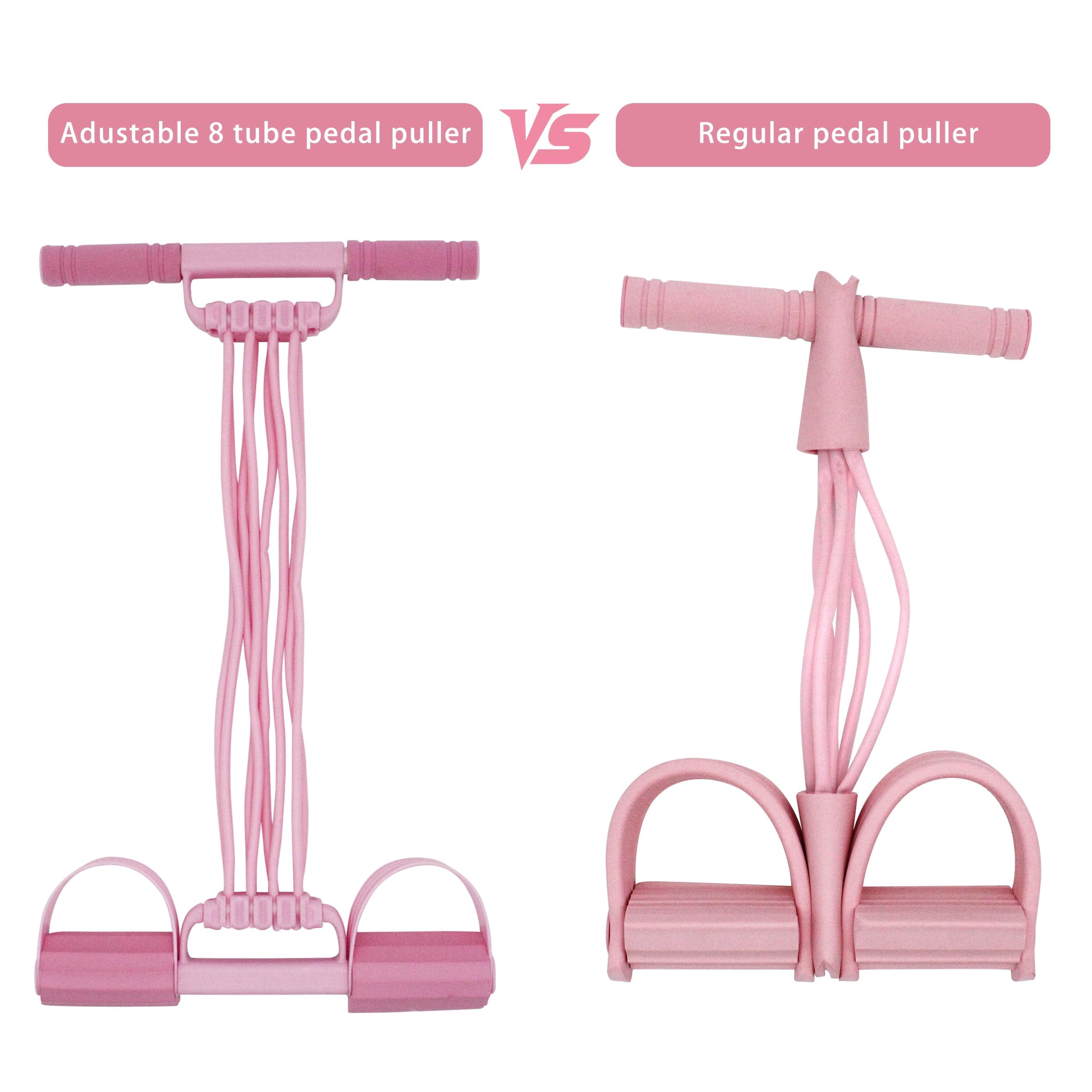 Pedal Resistance Bands with Handles, Multi-Function Tension Rope Band & Pedal Puller Resistance Band for Abdomen/Waist/Arm/Leg Stretching Slimming Training