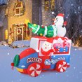 thumbnail image 2 of Costway 6 ft Christmas Inflatable Santa on Car with Santa Clause Snowma Christmas Treen, 2 of 10