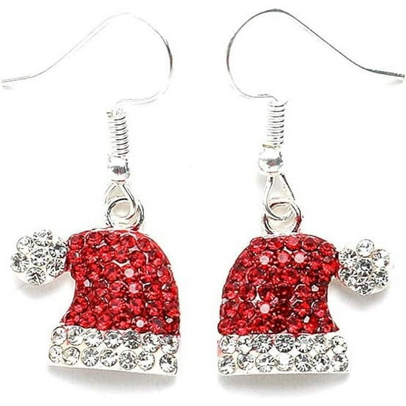 Christmas Dangle Stud Earrings Holiday Party Drop Earrings Enamel Crystal Santa Claus Bell Hat Earring Cute Christmas Costume Jewelry Women