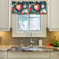 thumbnail image 2 of Yayeee Kitchen Valance Rod Pocket 54" x 18" Living Room Window Curtain, Blue Apple Pattern, 2 of 6