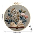 thumbnail image 4 of DIY Floral Book Embroidery Kit for Beginners, Hand Sewing Art Craft with Threads & Needles for Home Wall Decor, 4 of 8