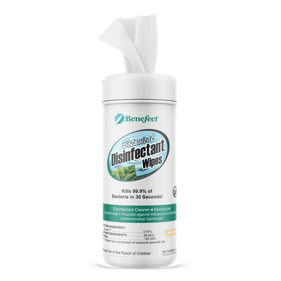 Benefect Botanical Disinfectant Wipes, 90 Count