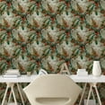 thumbnail image 2 of Ambesonne Nature Peel & Stick Wallpaper for Home, Leaves Flowers Watercolor, 13"x36", Pale Orange and Army Green, 2 of 5