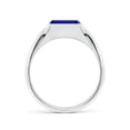 thumbnail image 2 of ANGARA Lab Grown 1.65 Ct Emerald-Cut Blue Sapphire Signet Ring for Women in 14K White Gold (Size-8x6mm) | September Birthstone, Anniversary, Jewelry Gift for Women | Lab-Grown Blue Sapphire Ring, 2 of 8