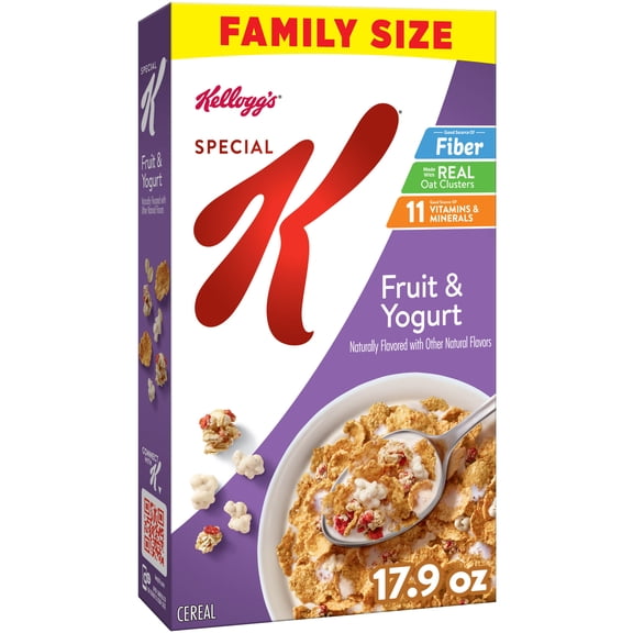 Kellogg's Special K Fruit and Yogurt Breakfast Cereal, Good Source of Fiber, Family Size, 17.9 oz