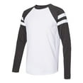 thumbnail image 2 of LAT Men's Gameday Mash-Up Long Sleeve Fine Jersey T-Shirt - B WH/ V SM/ B WH - XS, 2 of 5