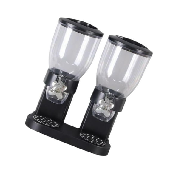 Xingzhi Double Cereal Dispenser Dual Food Dispenser for Home Pantry Cereal Black