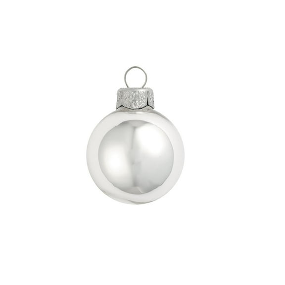 6ct Silver Shiny Finish Glass Christmas Ball Ornaments - 4" (100mm)
