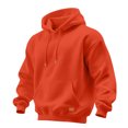 thumbnail image 2 of Men's Basic Baggy Hoodie, Long Sleeve Drawstring Hooded Sweatshirt, Fall Solid Color Casual Loose Fit Pullover with Pocket Saffron M, 2 of 6