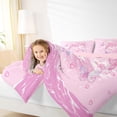 thumbnail image 5 of Manfei Magical Pink Dolphin Rainbow Heart Butterfly Bedding Comforter Set for Kids Boys and Girls, Marine Fantasy Print Queen Bedding Sets, Pink Reversible 7pcs, 5 of 6