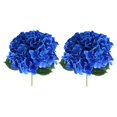 thumbnail image 3 of 2x Ramo de flores de hortensia de tacto real con tallos para centros de mesa Azul oscuro, 3 of 9