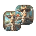 thumbnail image 5 of Uorisanigo Car Sun Shade Hawaiian Giraffe Driving Protection Front Window Sun Shade Block Uv Rays Heat Shield Reflector Cover Sun Visor Blocks 2 Packs Prevent Dashboard Fades and Cracks, 5 of 7