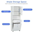 thumbnail image 3 of AENKYO Bathroom Cabinet with Laundry Basket, Stylish Storage Cabinet with Adjustable Shelf and Drawer, White, 3 of 8