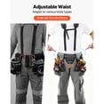thumbnail image 3 of KFFKFF Tool Belt with 22 Pockets and Adjustable Suspenders, Heavy-Duty Utility Belt for Electricians, Carpenters, and Construction Workers, Adjustable Waist Size 32 to 68 Inches, 3 of 9