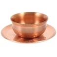 thumbnail image 1 of Cuenco de cobre para ofrendas, cuenco para agua bendita, cuenco para purificar el aire, cuenco para té sacrificial con bandeja para altar, rituales de meditación y quemadores de incienso., 1 of 7