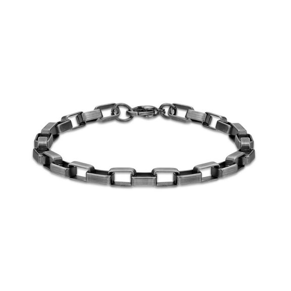 Metro Jewelry Gun Metal Gray Ion Plated Stainless Steel 6 MM Link Chain Bracelet