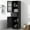 Black, variant on 63.8 inch Tall Bathroom Cabinet Freestanding Storage Tower with Drawer and Doors Adjustable Shelf Narrow Cabinet