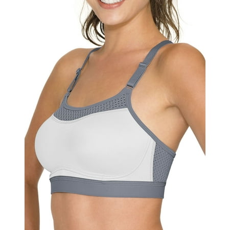 1666 The Show-Off Sports Bra, Extra Large - White, Med Gray