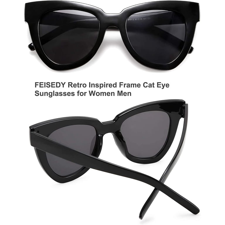 FEISEDY Retro Cat Eye Sunglasses Women Men Vintage Square  display picture 2