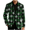 thumbnail image 4 of oelaio Mens Christmas Blazer Jacket Plus Size Corduroy Sport Coats Xmas 3D Print Button Lapel Suit Jackets Snowflake Santa Blazers with Pockets Festival Dinner Party Winter Outerwear Green XXXL, 4 of 8