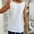 thumbnail image 5 of Bovemsi Women's Tanks & Camis 2025 New Ribbed Tank Top Round Neck Button Knitted White Camisole, 5 of 6