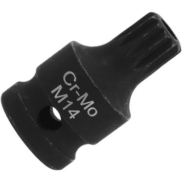 Impact Spline Bit Socket Heavy-Duty M14 Triple Square Socket Tool Impact Drive Triple Square Socket for Brake Calipers Removal