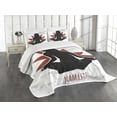 thumbnail image 3 of Ambesonne Yoga Quilted Bedspread Set 3 Pcs, Lotus Woman Flower Grunge, Queen Size, Orange Black White, 3 of 5