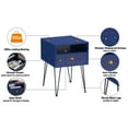 thumbnail image 6 of VECELO Set of 2 Nightstand with Drawer and Open Shelf, Modern Side Table for Living Room/Bedroom/Office, Dark Blue, 6 of 8