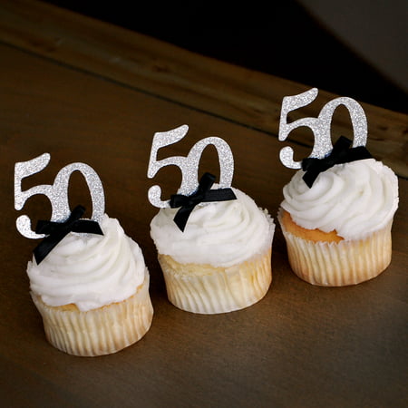 50th Birthday Party Ideas. Ships in 1-3 Business Days. Glitter Silver Number 