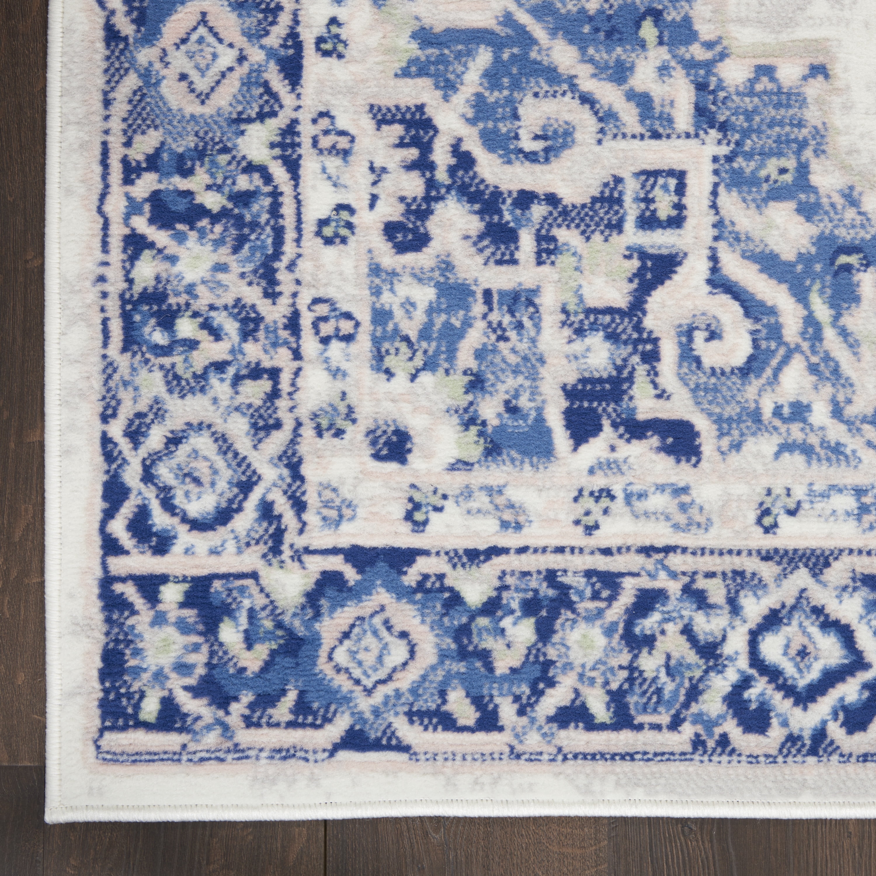 Nourison Whimsicle Persian Farmhouse Ivory Blue 8' x 10' Area Rug, (8' x 10')