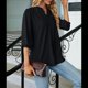 thumbnail image 4 of Blusas Informales de Verano para Mujer, con Cuello en V, Corta, Encaje Calado y Bonitas Blusas de Negocios Negro XXL, 4 of 7