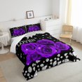 thumbnail image 4 of Erosebridal Rose Flower Gifts For Women Purple Black Rose Print Comforter Set Queen Size Glitter Diamond Rose Bedding Set Adult Lovers Valentine'S Day Wedding Romantic Aesthetics Room Decor, 4 of 6