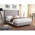 thumbnail image 6 of Oliver and Smith Queen Upholstered Platform Bed Frame Grey - 51 Inch Tall Button Tufted Headboard - Soft Linen Fabric Wood Slats - Modern Fabric Design - Easy Assembly (ASTOR), 6 of 6