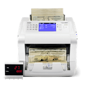 SILVER by AccuBANKER S6500 Bill Counter Machine Mixed Denomination, Records Serial Numbers, 5-Point Counterfeit Detection