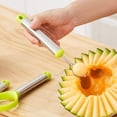 thumbnail image 4 of Cuchara para melón de acero inoxidable, pelador de frutas, herramienta de corte multifunción para ensaladas de frutas, 4 Uds., 4 of 5