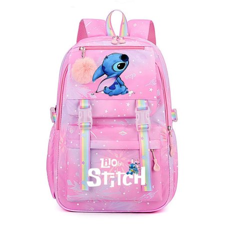 New Product 2024stitch Stitch Stitch Student Schoolbag Large Capacity Backpack Rainbow Printing Cartoon Outdoor Backpack Gg99