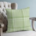 thumbnail image 4 of Pillow Covers 16x16 Set of 2, Green Checkered Throw Pillow Covers Decorative Couch Cushion Cover, Stripes Green Buffalo Plaid Microfiber Soft Square Pillowcases for Bedroom Living Room Sofa, 4 of 9