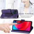 thumbnail image 5 of Compatible with Motorola Moto G Stylus 5G Wallet Case Leather with Card Holder and Stand for Women Flip Case Embossed Butterfly Shockproof Case for Moto G Stylus 5G SD Butterfly Deep Purple, 5 of 12
