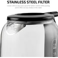 thumbnail image 3 of OVENTE Electric Kettle with 1.5L Borosilicate Glass, 1500W Fast Boiling Water Heater for Coffee or Tea, Easy to Fill Lid, Auto Shut-Off, Boil-Dry Protection & Stainless Steel Filter, Black KG516B, 3 of 9
