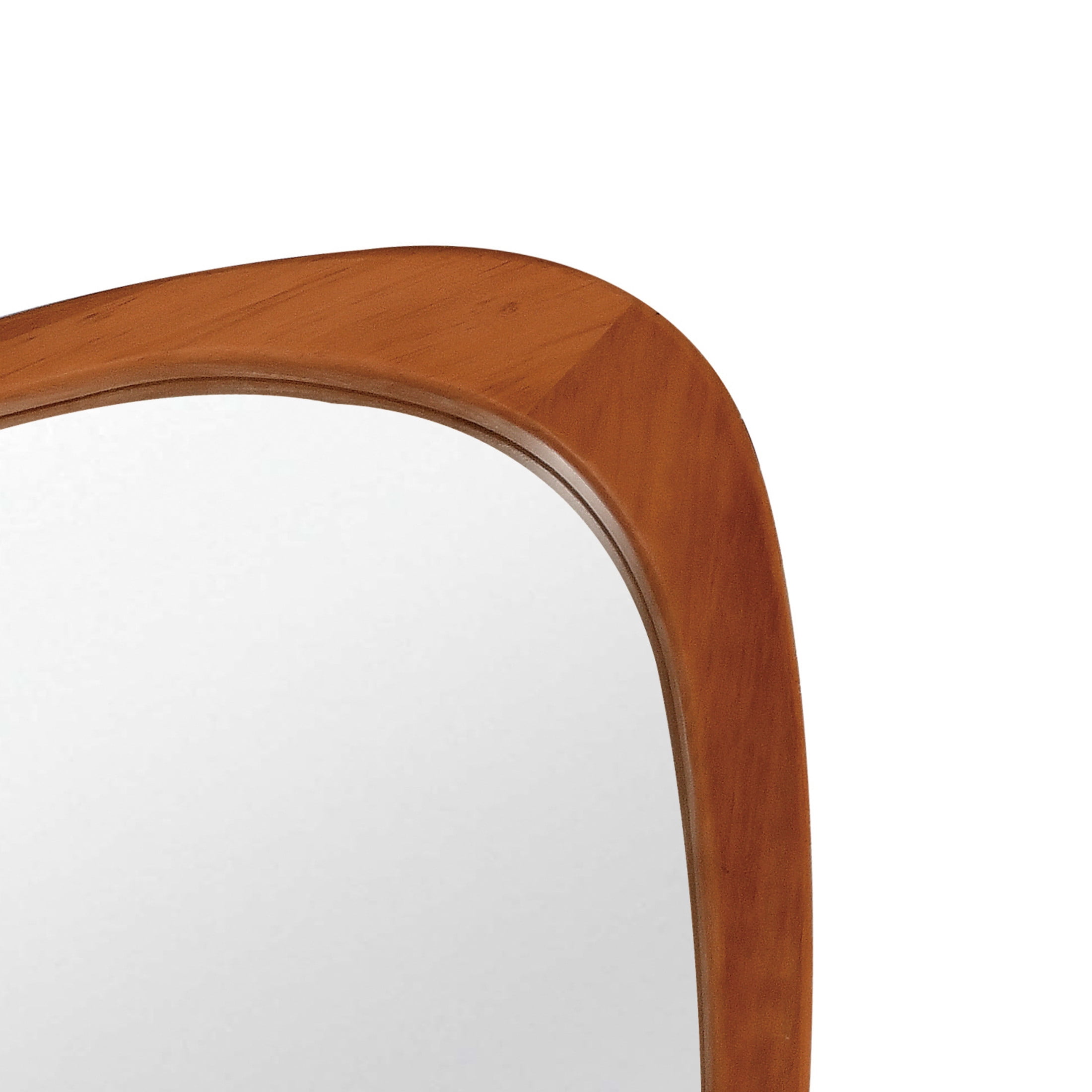 Noble House 20"x30" Irregular Solid Wood Wall Mirror, Modern Asymmetric Decorative Accent Bathroom Mirror, Yellowish Brown