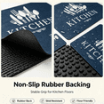 thumbnail image 4 of Washable Non-Slip Kitchen Rug Set 3-Piece, Dark Oil Resistant Runner Mats with Knife & Fork Print, 4 of 7