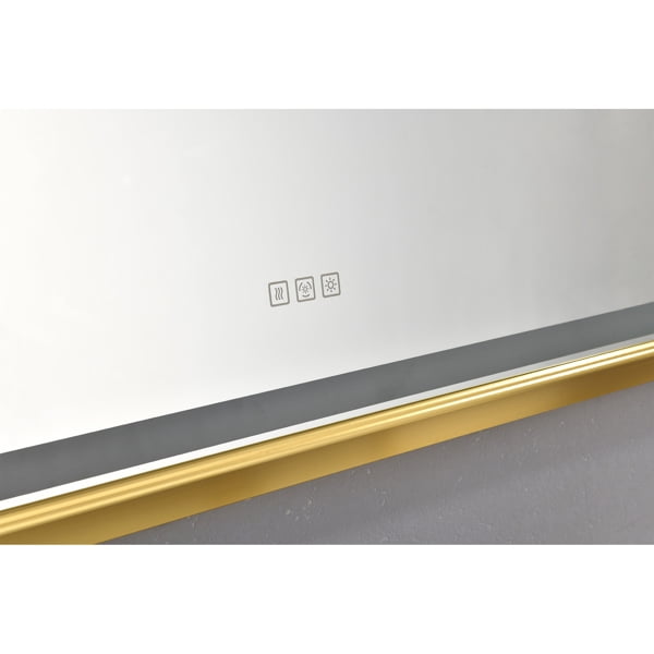 48x30 Inch LED Frontlit Bathroom Mirror with Metal Frame, Wall Mounted Vanity Mirror with Smart Touch Button, Anti-Fog, Memory Function, 3 Colors, Stepless Dimmable Makeup Mirror