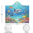 thumbnail image 3 of Ocean Dolphin Wearable Blanket Hoodies for Women Men Adults Dolphin Lovers Soft Plush Colorful Oceans Dolphins Hooded Blankets for Office Bedding Decor Birthday Gifts 50×60 Inch, 3 of 5