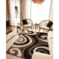 thumbnail image 6 of 4D Shaggy Rug Hand Carved Plush Thick Modern Contemporary Abstract For Living Room Bedroom 6499 (2'6"x7'9" Runner,Brown), 6 of 9