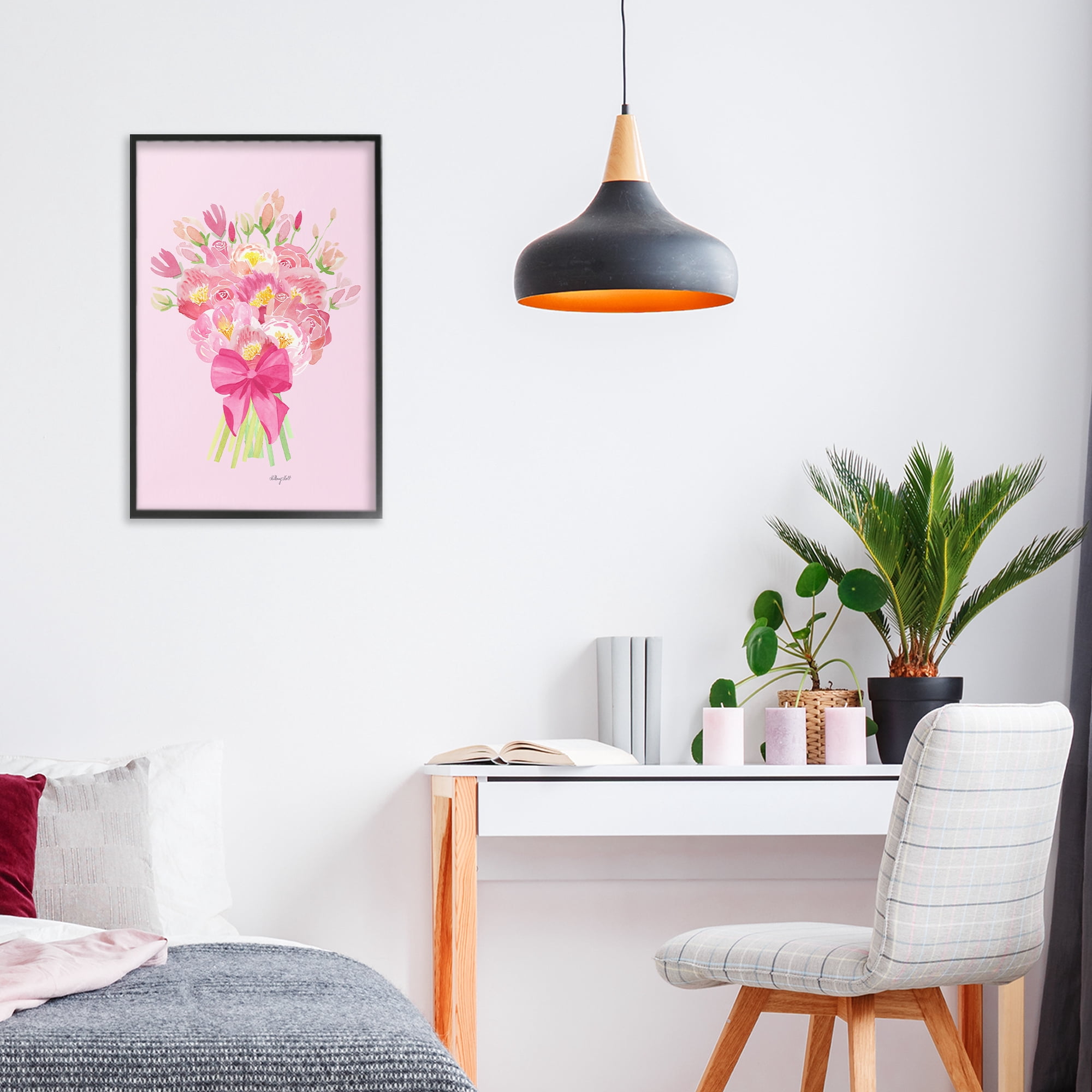 Stupell Industries Romantic Blushing Peonies Black Framed Giclee Art, design by Hillary Holt